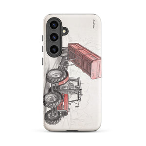 Furrow & Fields Tough case for Samsung® Matte / Samsung Galaxy S24 Plus Massey Ferguson 6180 Pencil Sketch | Tough case for Samsung® Quality Farmers Merch