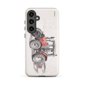 Furrow & Fields Tough case for Samsung® Matte / Samsung Galaxy S24 Plus Massey Ferguson 6255 Pencil Sketch | Tough case for Samsung® Quality Farmers Merch