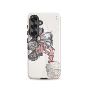 Furrow & Fields Tough case for Samsung® Matte / Samsung Galaxy S25 Massey Ferguson 3070 Autotronic Pencil Sketch | Tough case for Samsung® Quality Farmers Merch
