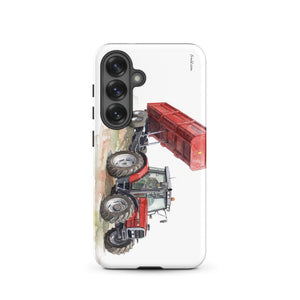 Furrow & Fields Tough case for Samsung® Matte / Samsung Galaxy S25 Massey Ferguson 6180 Watercolor | Tough case for Samsung® Quality Farmers Merch