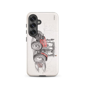 Furrow & Fields Tough case for Samsung® Matte / Samsung Galaxy S25 Massey Ferguson 6255 Pencil Sketch | Tough case for Samsung® Quality Farmers Merch