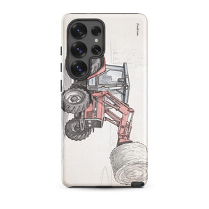 Furrow & Fields Tough case for Samsung® Matte / Samsung Galaxy S25 Ultra Massey Ferguson 3070 Autotronic Pencil Sketch | Tough case for Samsung® Quality Farmers Merch