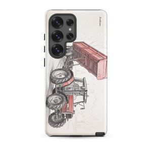 Furrow & Fields Tough case for Samsung® Matte / Samsung Galaxy S25 Ultra Massey Ferguson 6180 Pencil Sketch | Tough case for Samsung® Quality Farmers Merch
