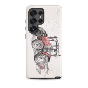 Furrow & Fields Tough case for Samsung® Matte / Samsung Galaxy S25 Ultra Massey Ferguson 6255 Pencil Sketch | Tough case for Samsung® Quality Farmers Merch