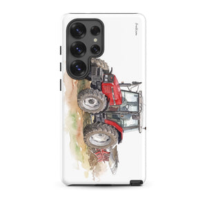 Furrow & Fields Tough case for Samsung® Matte / Samsung Galaxy S25 Ultra Massey Ferguson 6255 Watercolor | Tough case for Samsung® Quality Farmers Merch