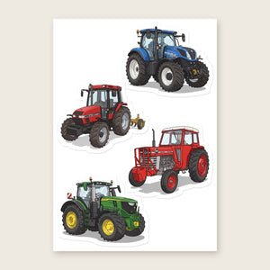 Furrow & Fields Sticker Sheet A5 (5.83″×8.27″) Tractor Mix Illustrated No. 68 | Kiss-Cut Sticker Sheet Quality Farmers Merch