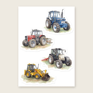 Tractor Mix Watercolour No. 6 | Kiss-Cut Sticker Sheet