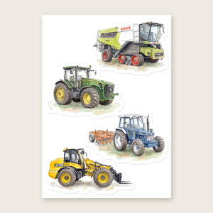 Tractor Mix Watercolour No. 9 | Kiss-Cut Sticker Sheet