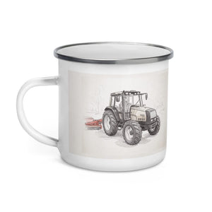 Furrow & Fields Valtra 6750 Pencil Sketch | Enamel Mug Quality Farmers Merch