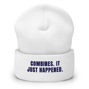 Furrow & Fields White Combines. It Just Happened. | Cuffed Beanie Quality Farmers Merch