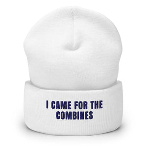 Furrow & Fields White I Came for the Combines | Cuffed Beanie Quality Farmers Merch