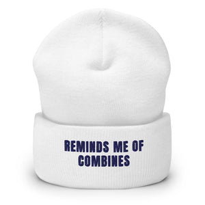 Furrow & Fields White Reminds Me of Combines | Cuffed Beanie Quality Farmers Merch