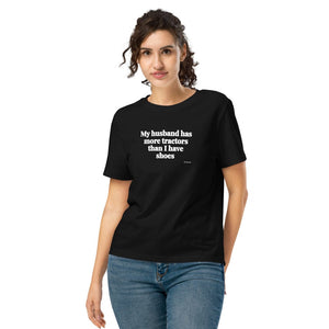 Furrow & Fields Women's T-shirt Black / S My Husband Has More Tractors Than I Have Shoes | Women's Premium T-shirt Quality Farmers Merch