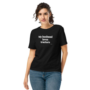Furrow & Fields Women's T-shirt Black / S My Husband Loves Tractors | Women's Premium T-shirt Quality Farmers Merch