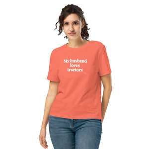 Furrow & Fields Women's T-shirt Fiesta / S My Husband Loves Tractors | Women's Premium T-shirt Quality Farmers Merch