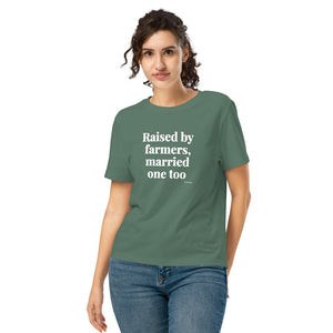 Furrow & Fields Women's T-shirt Green Bay / S Raised by Farmers, Married One Too | Women's Premium T-shirt Quality Farmers Merch