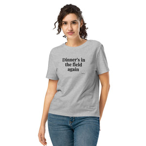 Furrow & Fields Women's T-shirt Heather Grey / S Dinner’s in the Field Again | Women's Premium T-shirt Quality Farmers Merch