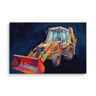 JCB 16″×24″ JCB 3CX White Cabin | Splash Art Canvas Quality Farmers Merch