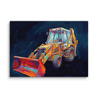 JCB 20″×28″ JCB 3CX White Cabin | Splash Art Canvas Quality Farmers Merch