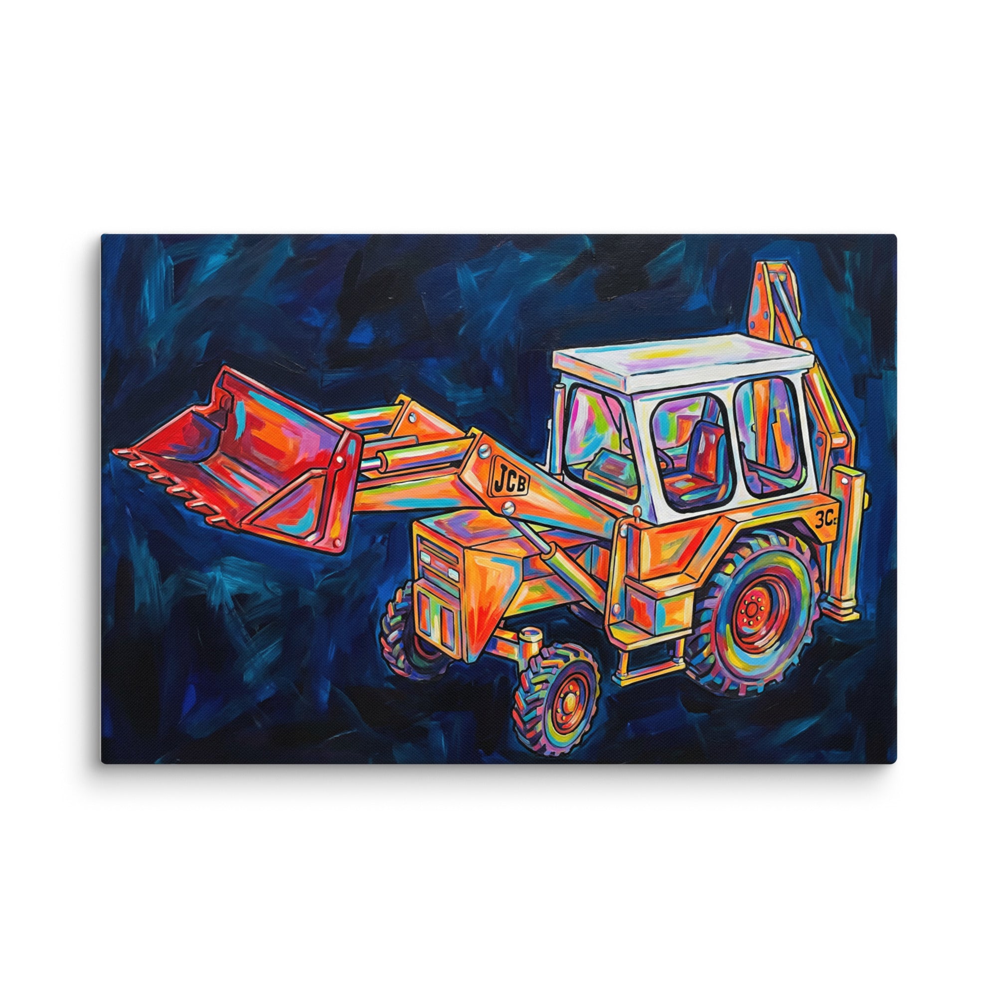 JCB 20″×30″ JCB 3C II | Splash Art Canvas Quality Farmers Merch