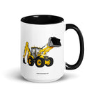 JCB Black / 15 oz JCB 5CX Backhoe | Mug with Color Inside Quality Farmers Merch