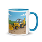 JCB Blue JCB 80's White Cab Man | Mug with Color Inside Quality Farmers Merch