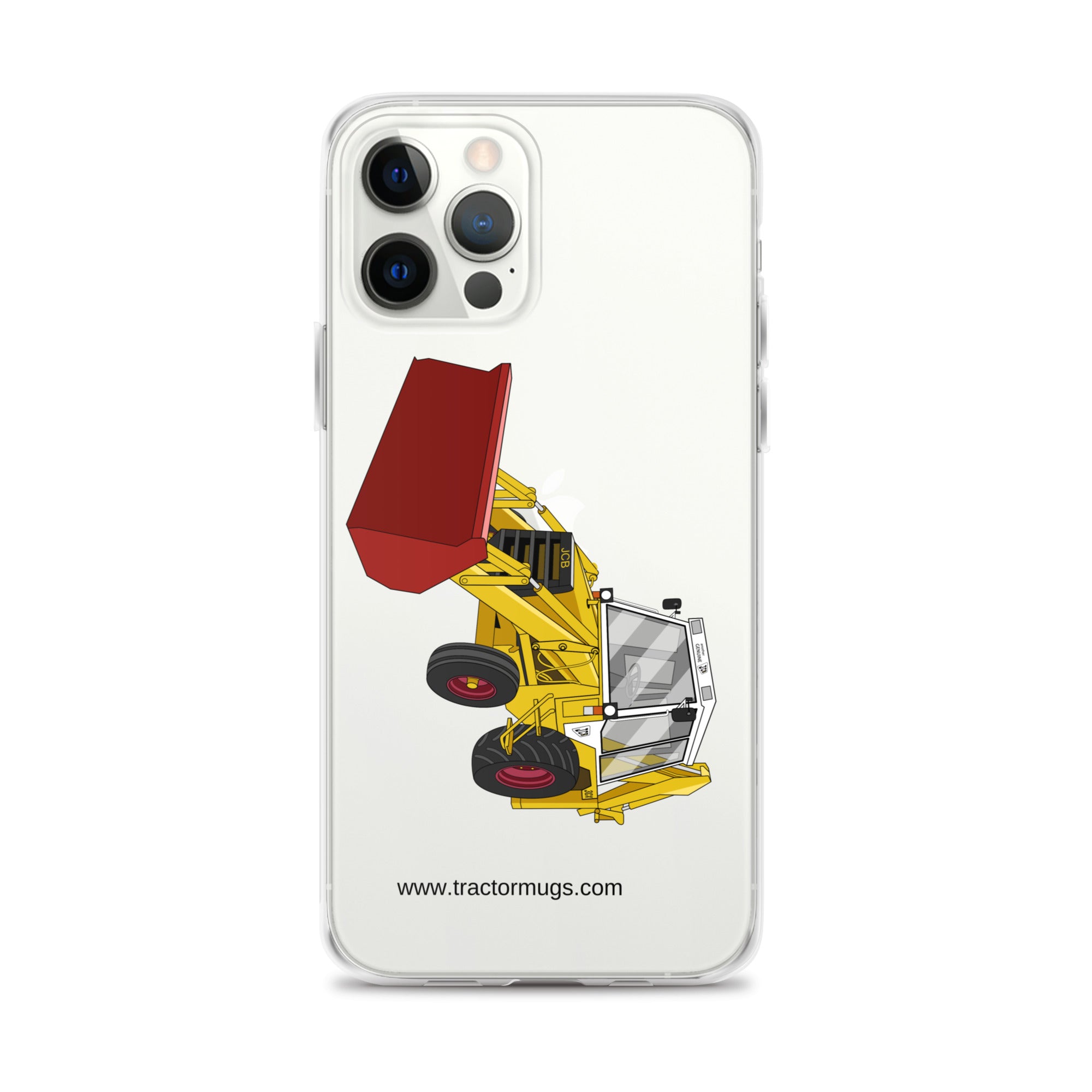 JCB Clear Case for iPhone® iPhone 12 Pro Max JCB 3CX White Cabin 2WD | Clear Case for iPhone® Quality Farmers Merch