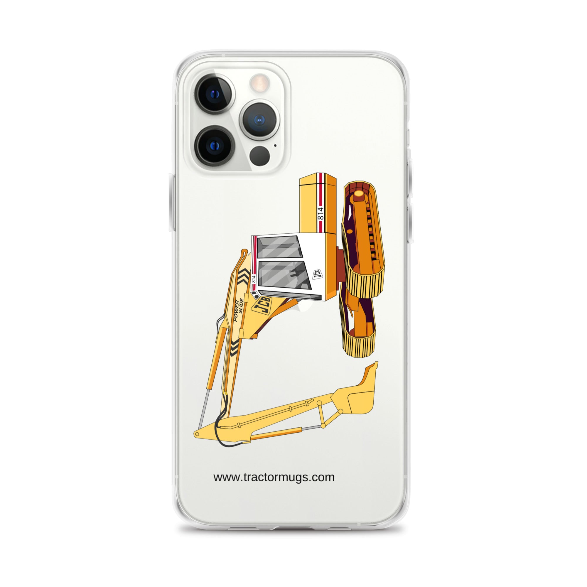 JCB Clear Case for iPhone® iPhone 12 Pro Max JCB 814 Super | Clear Case for iPhone® Quality Farmers Merch