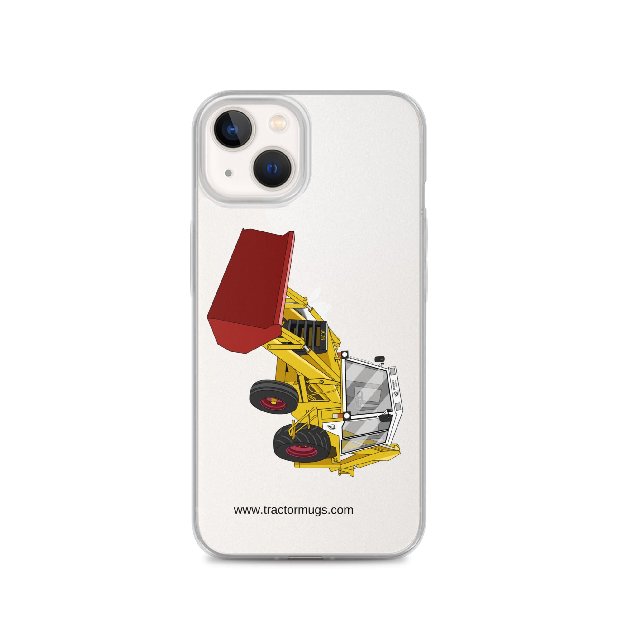 JCB Clear Case for iPhone® iPhone 13 JCB 3CX White Cabin 2WD | Clear Case for iPhone® Quality Farmers Merch