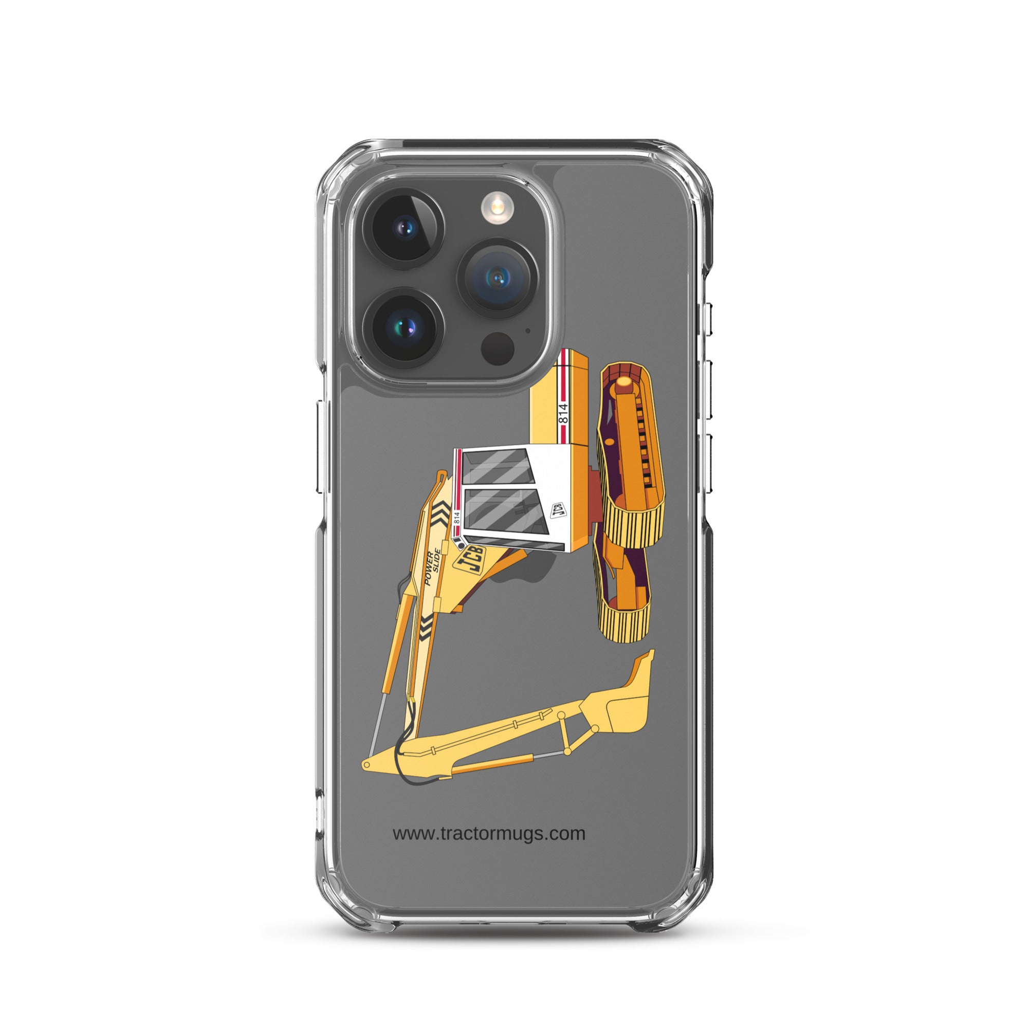 JCB Clear Case for iPhone® iPhone 15 Pro JCB 814 Super | Clear Case for iPhone® Quality Farmers Merch