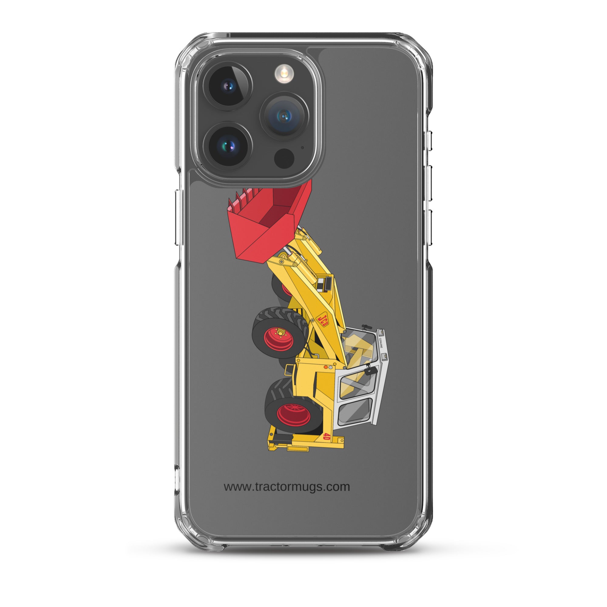 JCB Clear Case for iPhone® iPhone 15 Pro Max JCB 4D Backhoe | Clear Case for iPhone® Quality Farmers Merch