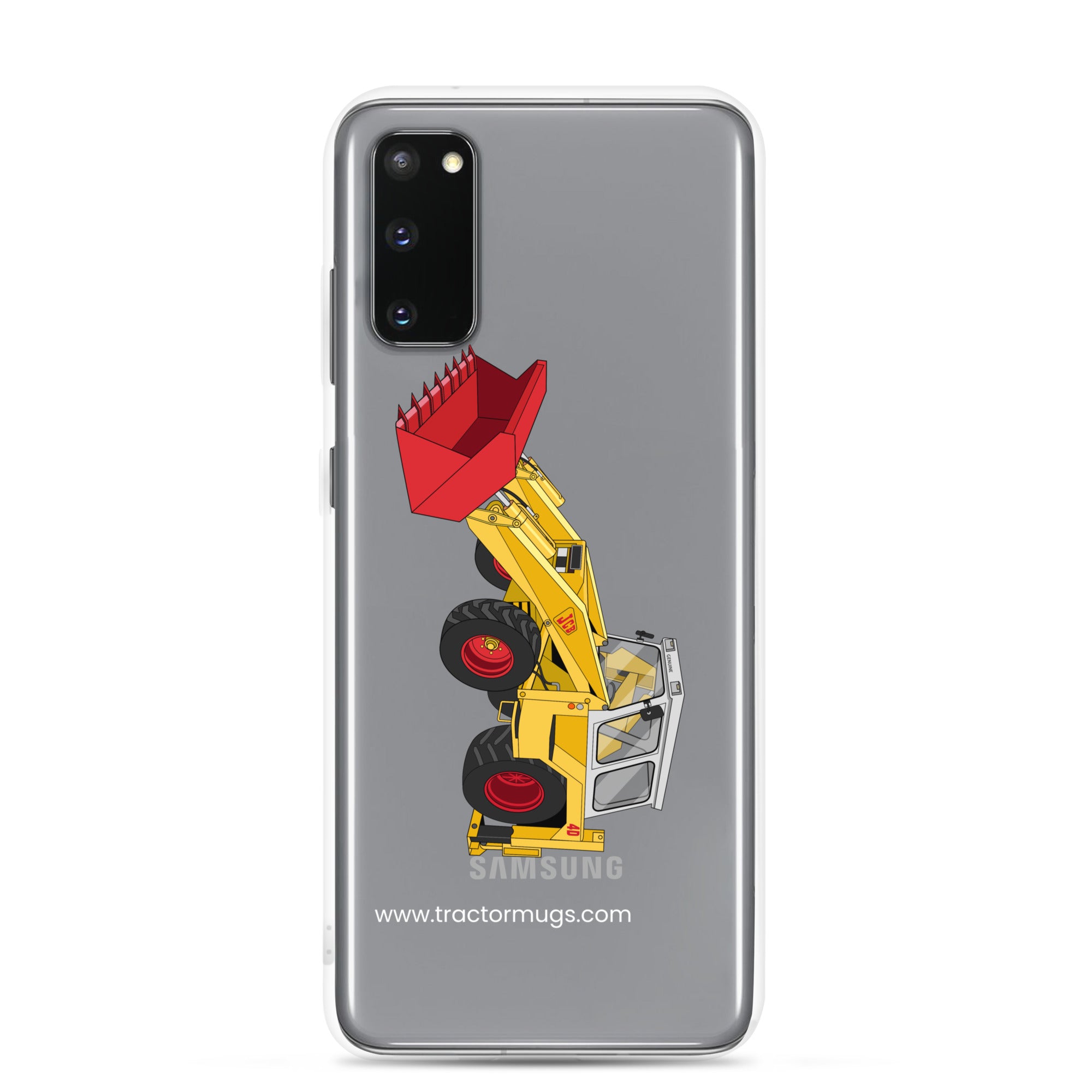 JCB Clear Case for Samsung® Samsung Galaxy S20 JCB 4D Backhoe | Clear Case for Samsung® Quality Farmers Merch