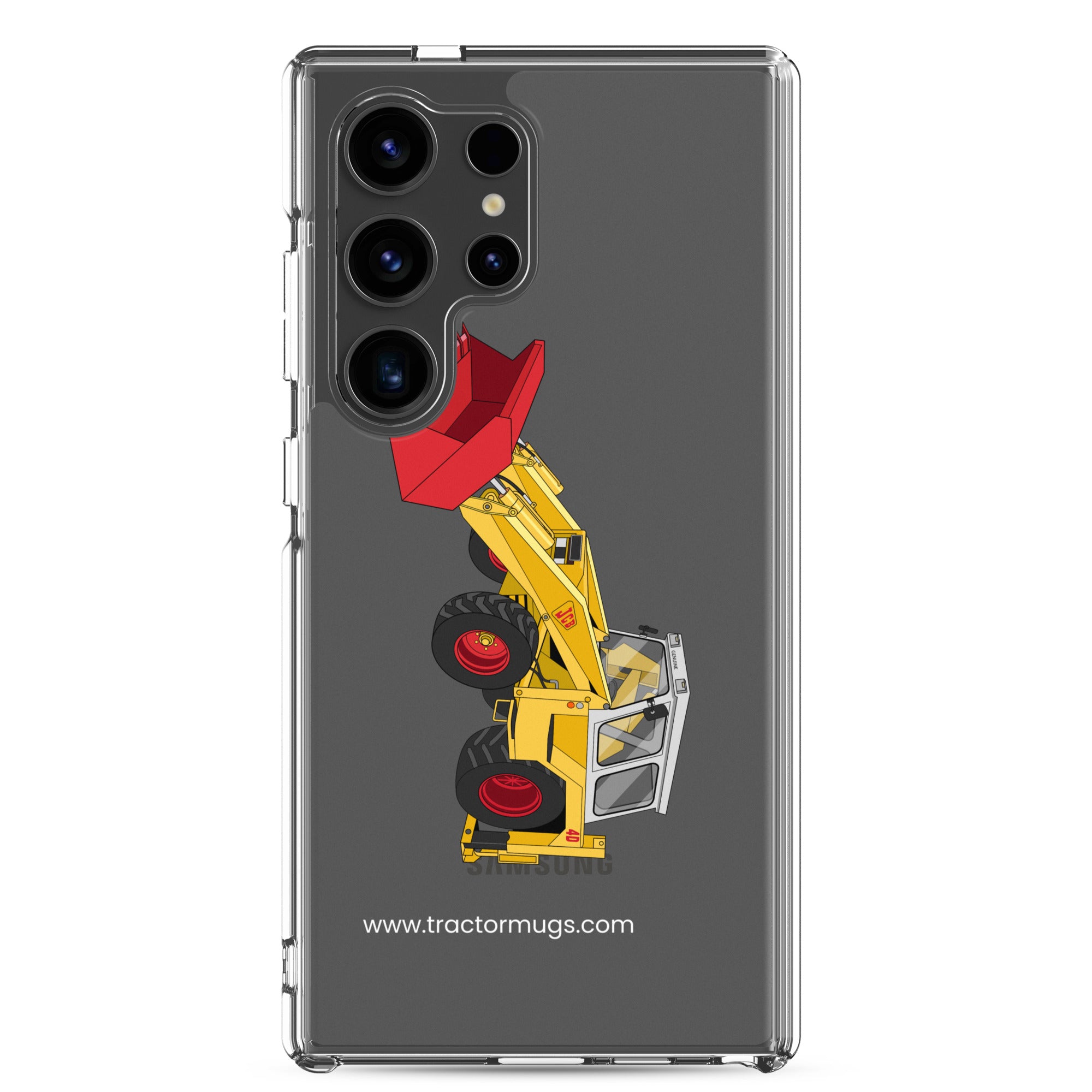 JCB Clear Case for Samsung® Samsung Galaxy S24 Ultra JCB 4D Backhoe | Clear Case for Samsung® Quality Farmers Merch