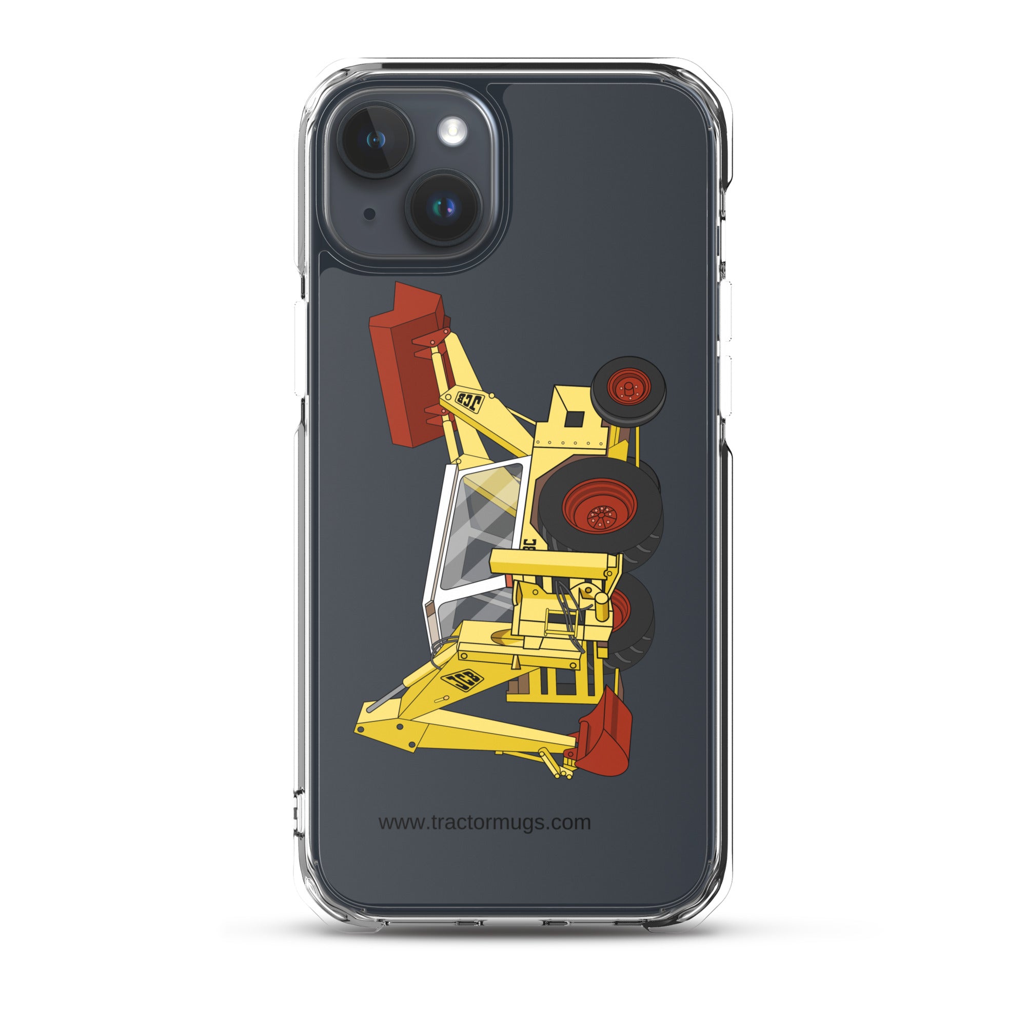 JCB iPhone 15 Plus JCB 3C II Backhoe | Clear Case for iPhone® Quality Farmers Merch