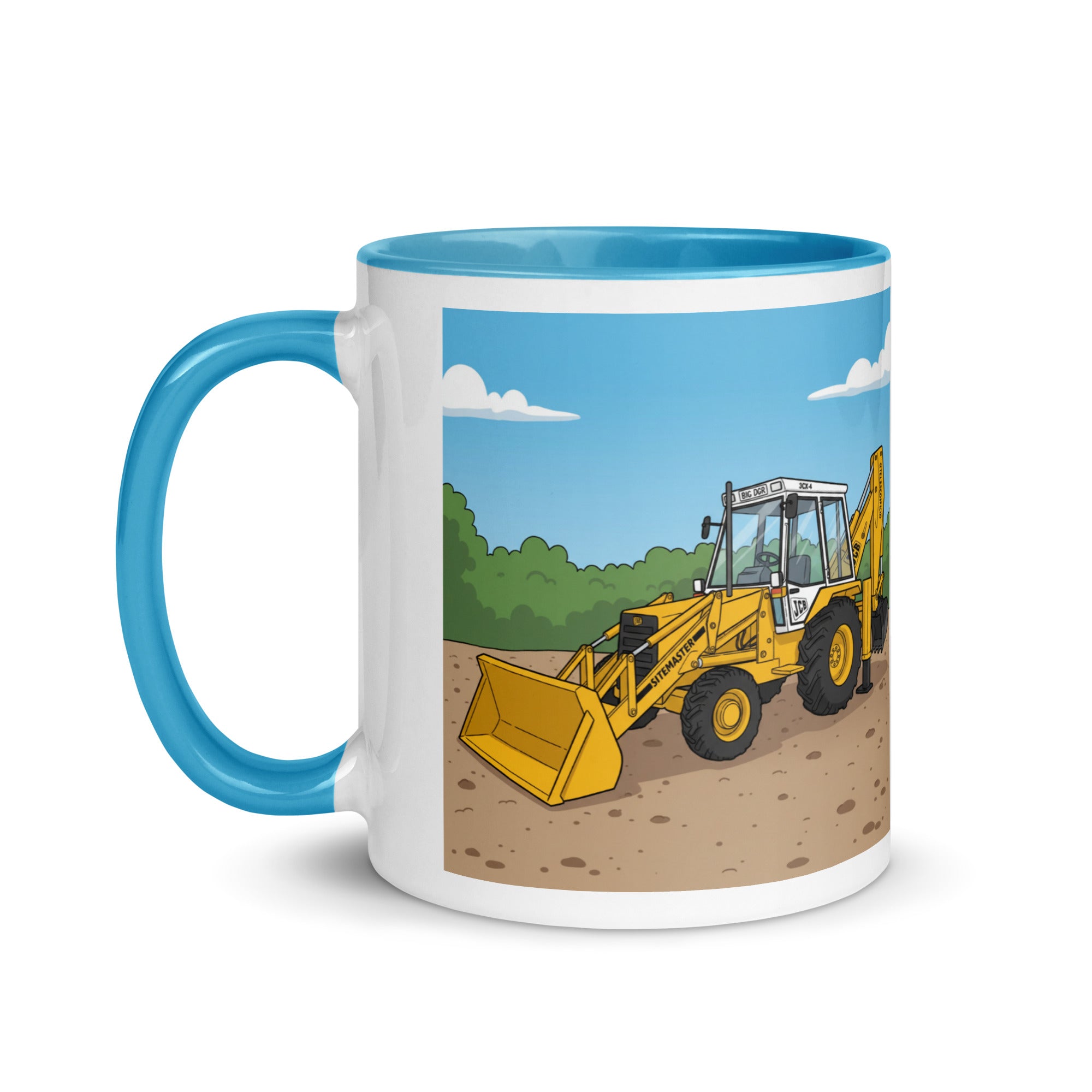 JCB JCB 80's White Cab Man | Mug with Color Inside Quality Farmers Merch