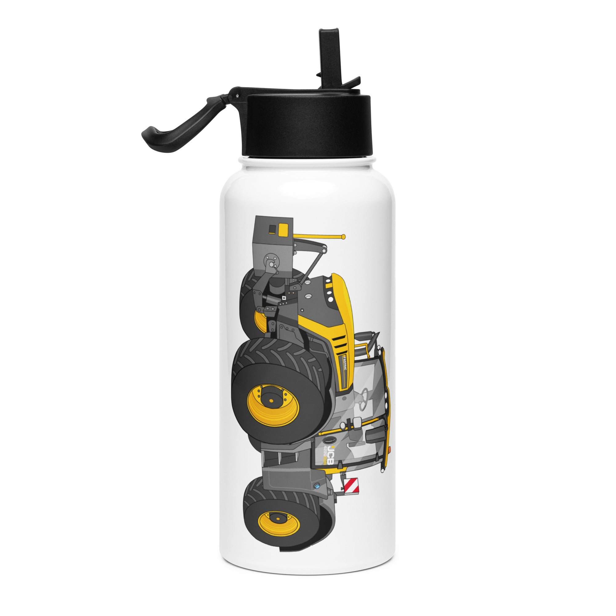 JCB JCB Fastrac 4220 Icon | Stainless steel water bottle with a straw lid Quality Farmers Merch