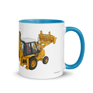 JCB Mug with Color Inside Blue JCB 3cx Turbo | Mug with Color Inside (1990) Quality Farmers Merch