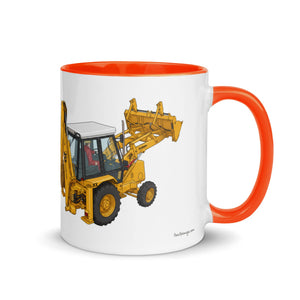 JCB Mug with Color Inside Orange JCB 3cx Turbo | Mug with Color Inside (1990) Quality Farmers Merch