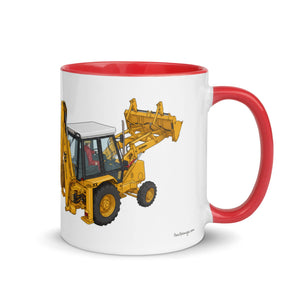 JCB Mug with Color Inside Red JCB 3cx Turbo | Mug with Color Inside (1990) Quality Farmers Merch