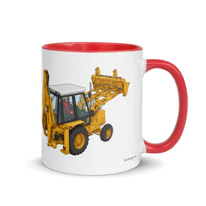 JCB Mug with Color Inside Red JCB 3cx Turbo | Mug with Color Inside (1990) Quality Farmers Merch