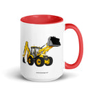 JCB Red / 15 oz JCB 5CX Backhoe | Mug with Color Inside Quality Farmers Merch
