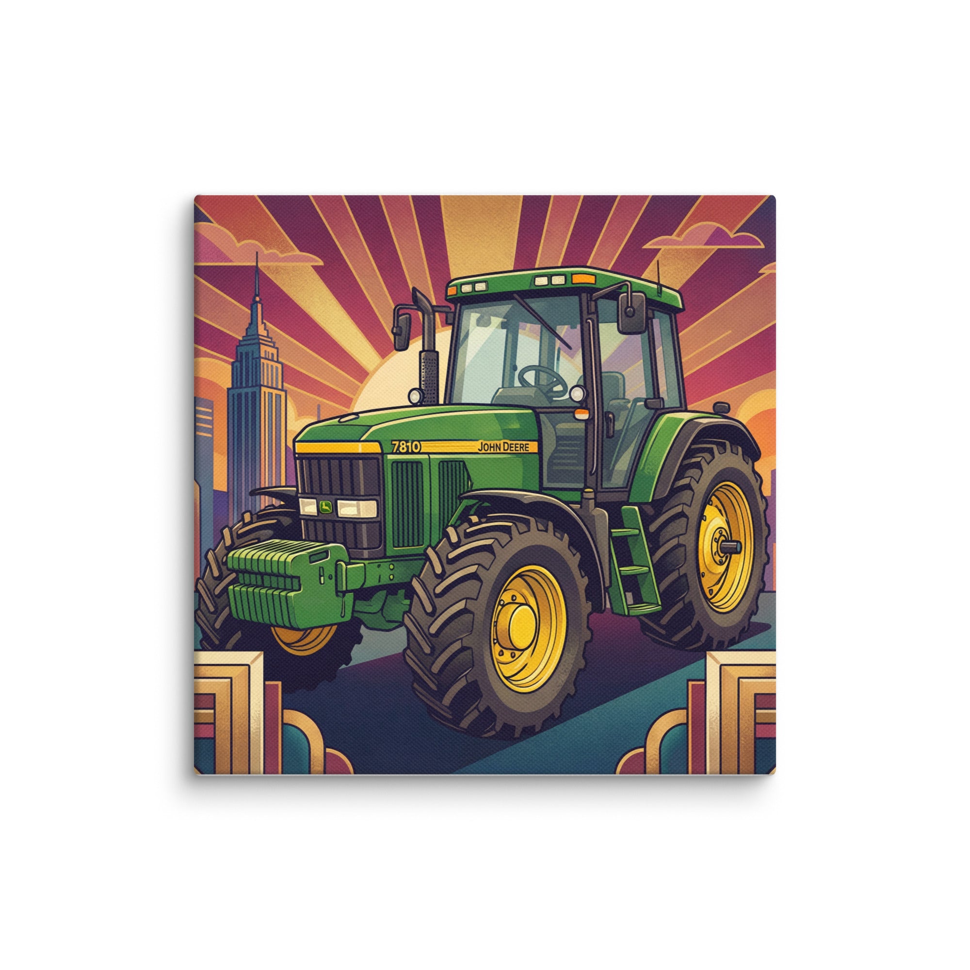 John Deere 10″×10″ John Deere 7810 | Art Deco Canvas Quality Farmers Merch