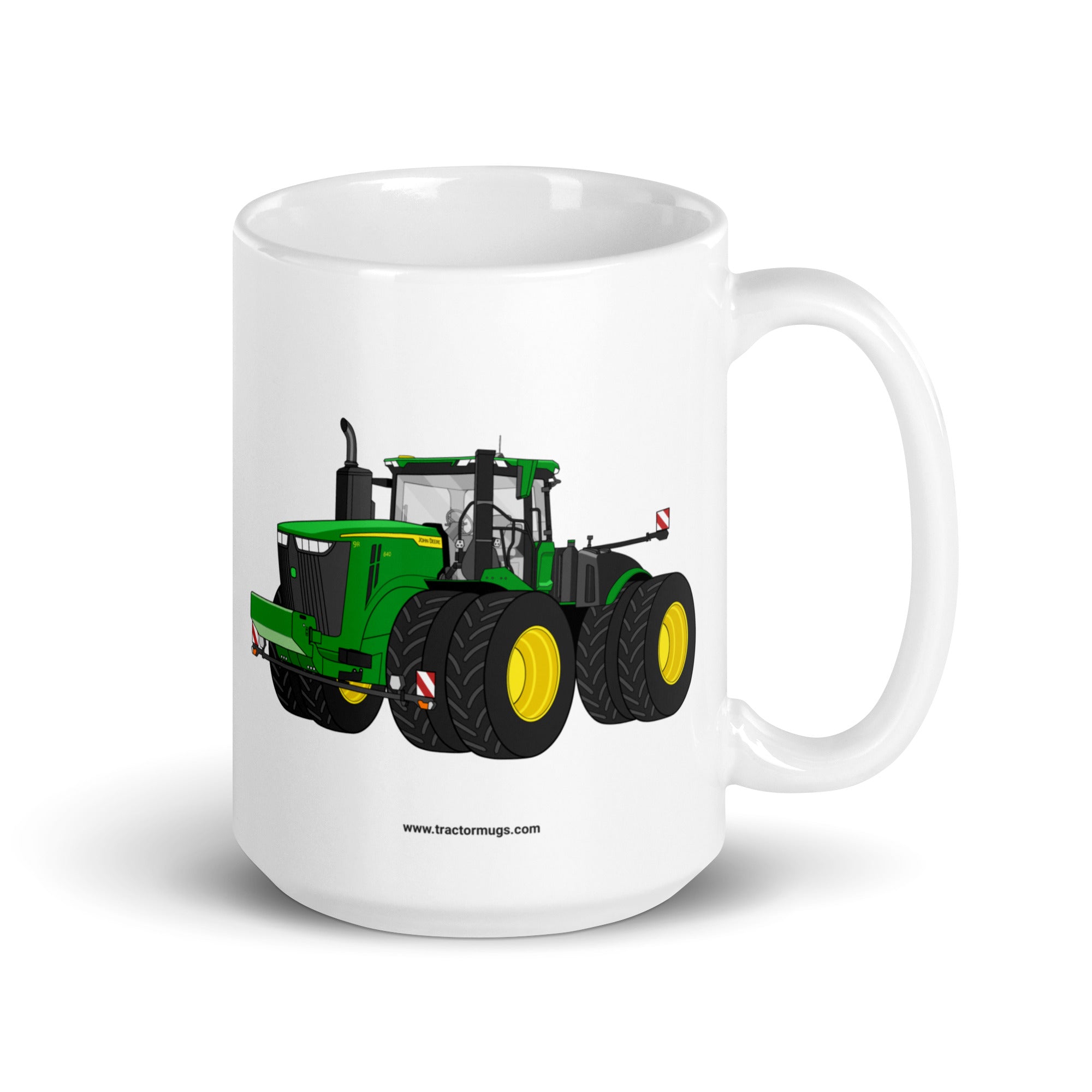 John Deere 15 oz John Deere 9R 640 | White glossy mug Quality Farmers Merch