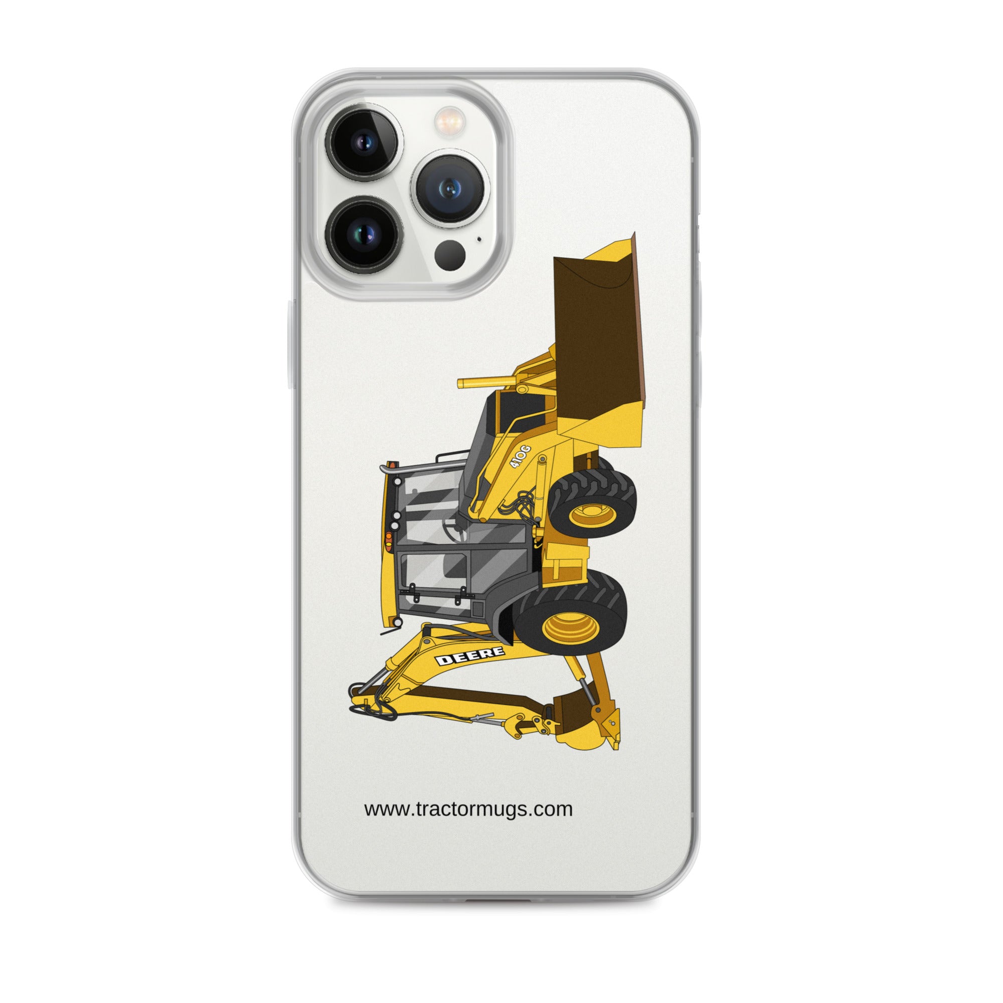 John Deere iPhone 13 Pro Max John Deere 410G Backhoe | Clear Case for iPhone® Quality Farmers Merch