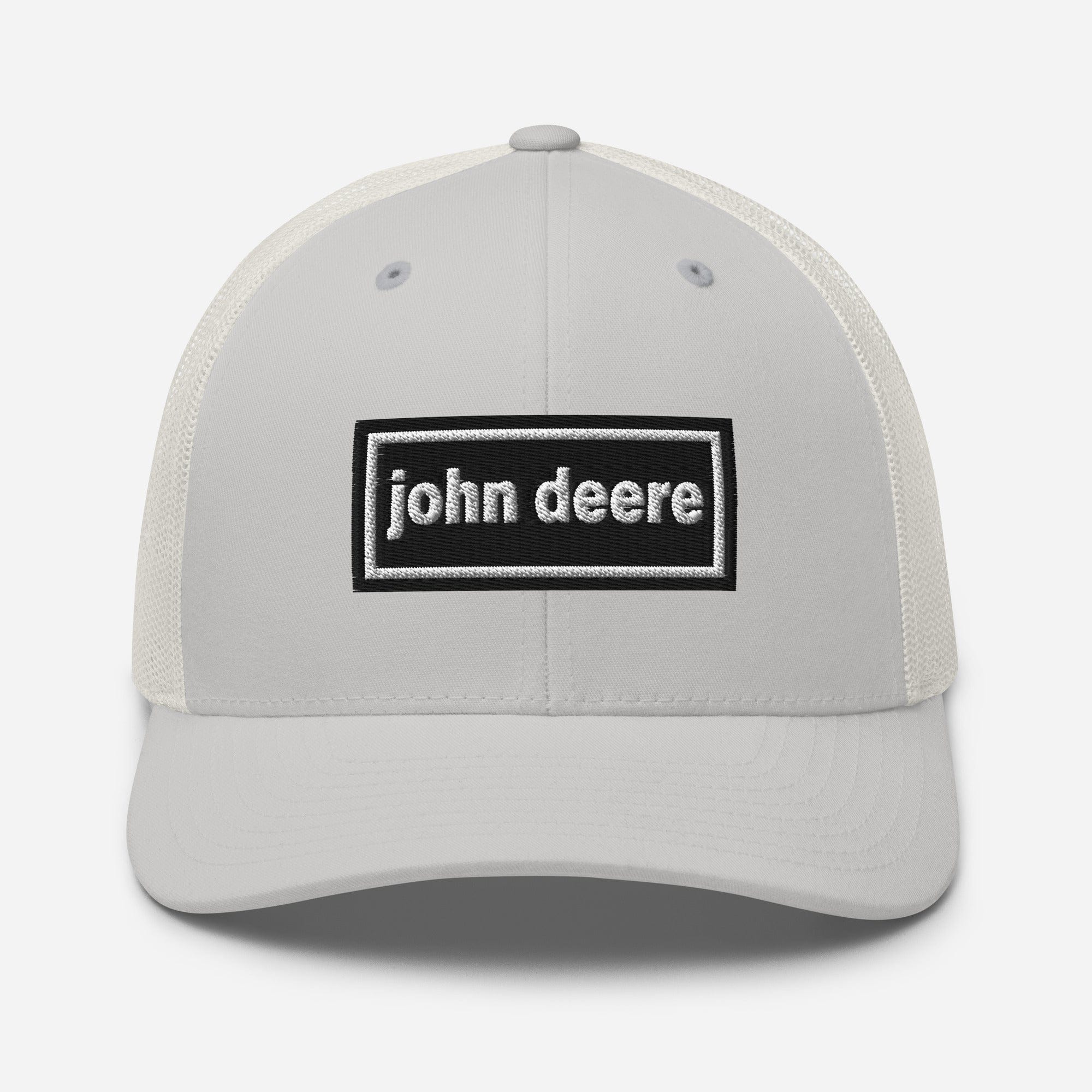 John Deere Silver Oasis Style Retro John Deere | Trucker Cap Quality Farmers Merch