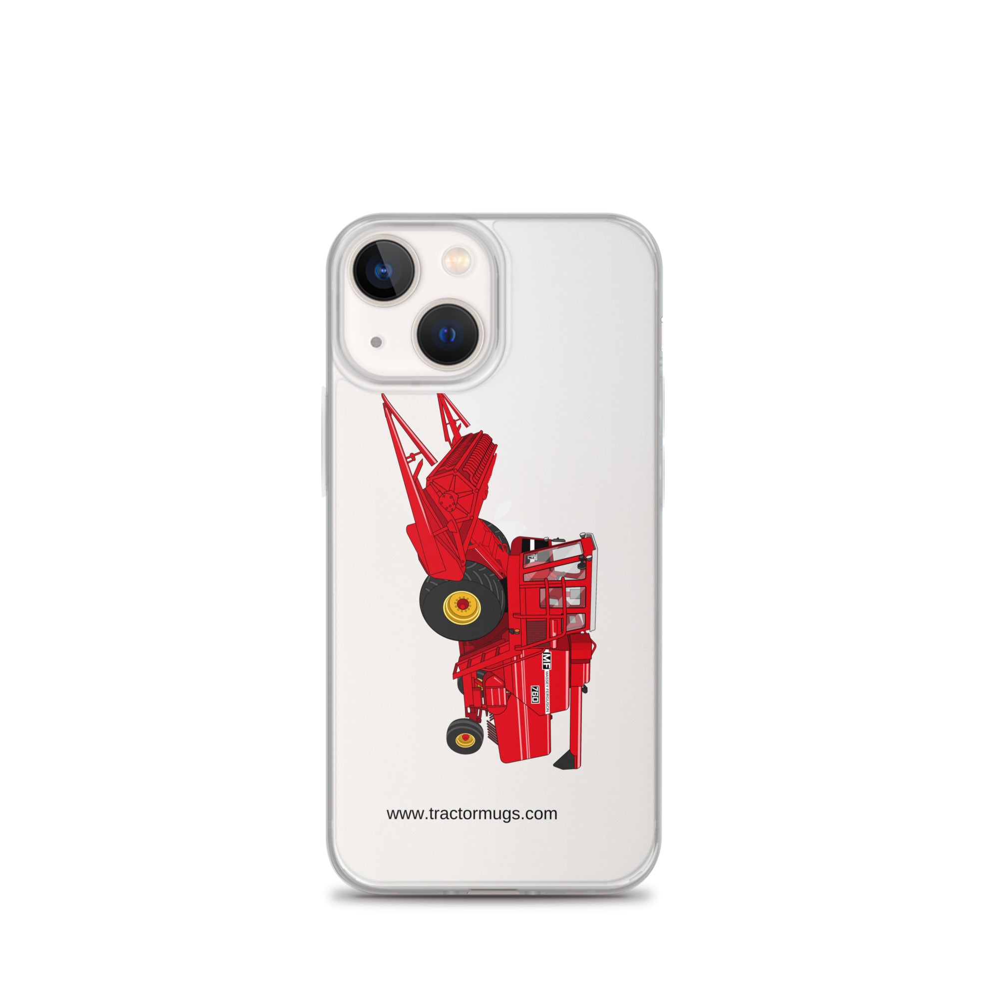 Massey Clear Case for iPhone® iPhone 13 mini Massey 760 Combine Harvester | Clear Case for iPhone® Quality Farmers Merch