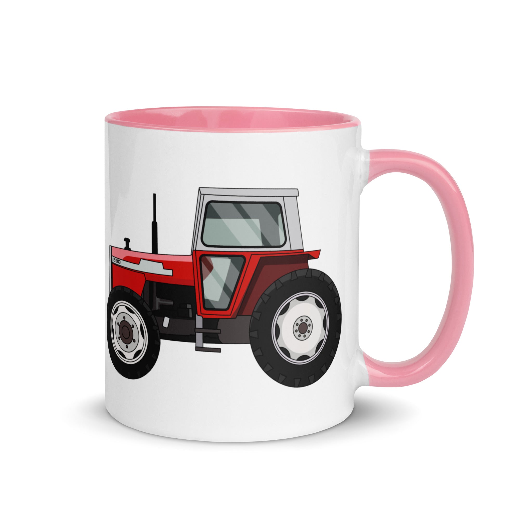 Massey Ferguson Mug with Color Inside Pink Massey Ferguson 590 | Mug with Color Inside Quality Farmers Merch