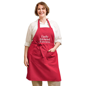 The Tractor Mugs Store Red 'Easilt Attracted to Farmers' | Organic Cotton Apron Quality Farmers Merch