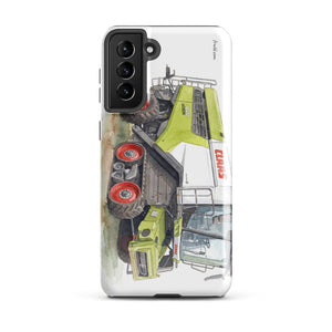 Furrow & Fields Tough case for Samsung® Glossy / Samsung Galaxy S21 Plus CLAAS Lexion 8600 TerraTrac Watercolor | Tough case for Samsung® Quality Farmers Merch