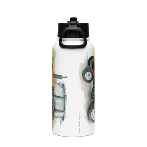 The Tractor Mugs Store Renault 65-32 MX Watercolor | Stainless steel water bottle with a straw lid Quality Farmers Merch